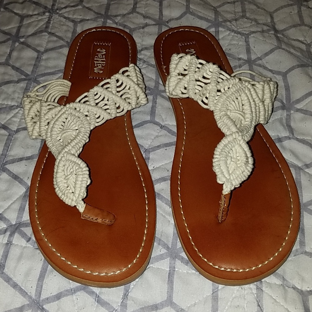 Cream Woven Sandals